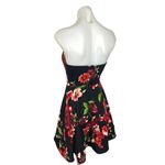 B Darlin B. Darlin Red Floral Strapless Sweetheart Fit And Flare Mini Tube Dress Sz M Photo 1