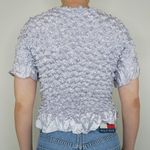 Vintage 90s Silver Bubble Popcorn Shirt Size M Photo 2