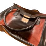 Pourchet Paris Black Patent Burgundy Suede Satchel Tote Vintage 13x10.5 Bag GUC Photo 3