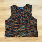 Liz Claiborne Vintage Bohemian Knit Dark Rainbow Sweater Yarn Soft Retro Vest M Photo 1