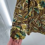 Scott Taylor Silk Blend Tropical Print Blouse 2X Plus Button Front Brown Photo 3