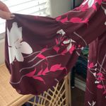 Prologue The Raglan Maroon Boho Floral High Neck 3/4 Sleeve Midi Dress - Small Photo 3