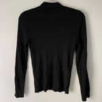 St. John  Black Ribbed Mock Neck Long Sleeve Shirt Photo 1
