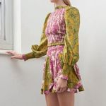 Alemais Rosetta Swirl Mini Skirt Size 8 Green Photo 2