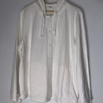 NWT J‎ Jill White Hooded Button Sweatshirt Jacket Cotton/linen Beach Coastal XL Photo 0