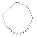 Italian .925 Sterling Silver Station Necklace w/ Golden Gemstones (Citrine or Ye Photo 2