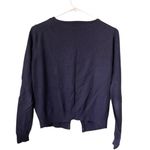 Boden Cashmere Angora Blend Navy Cardigan Sweater With Rosette Appliqué Sz 10 Blue Photo 1