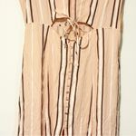 Privacy Please  Maxi Sherman Dress in Pink Button Up Tie Side Slits Size Medium Photo 3