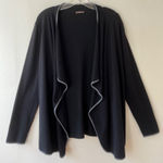 J. McLaughlin J.‎ McLaughlin Sz L Black Gray Cardigan Sweater Open Cascade Soft Knit Photo 0