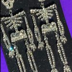 Boutique NEW Bling Rhinestone Skeleton Corpse Earrings Embellished Bedazzled Gothic Egirl Photo 9
