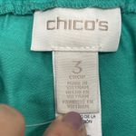 Chico's  Ultimate Fit Linen Blend Crop Pants Size 3 XL 16 Green Casual Vacation Photo 2