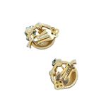 Vintage 50's Jade Clip On Earrings Gold Plated Faux Pearl Genuine Green Jewelry Photo 2