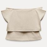 ZARA  Elegant Cream Off-Shoulder Women's Top Photo 7