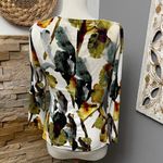 Ivanka Trump  Abstract Floral Wrap Blouse - White and Multicolor Photo 2