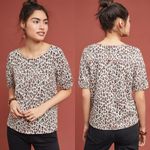 Anthropologie  Current Air Fiona Leopard Print Puff Sleeve Top Size M Photo 1