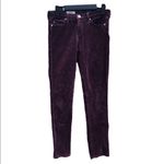 AG Adriano Goldschmied THE PRIMA BURGUNDY CORDUROY MID RISE CIGARETTE PANTS Photo 3