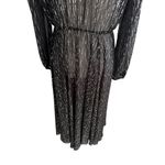 Maje Black Sheet Metallic Long Sleeve Black Maxi Dress Size 40 / US Large Photo 5
