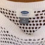 Old Navy Open Knit Crochet Sweater Blue & White Photo 2