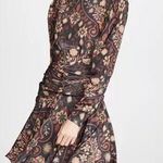 Preen by Thornton Bregazzi silk blend long sleeve draped flowy mini dress poppy Size 8 Photo 0