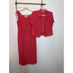 Amanda Smith Petite Red Sleeveless Midi Dress & Short Sleeve Cardigan Set Sze 8 Photo 2
