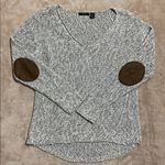 RDI  women's V-neck long-sleeve pullover sweater Gray & black blend knit / Medium Photo 1