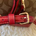 Coach  Brown and Red Signature Satchel Photo 9
