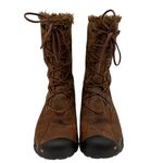 Keen  Women's Brown Leather Bailey High Fur Lace Up Boots Size 10 Photo 2