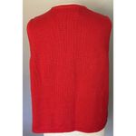 VTG Lisa International Sz PM Ugly Christmas Sweater Vest Real Jingle Bells Snow Red Photo 9