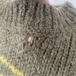 Aerie Wool Mohair Blend Oversized Chunky Knit Grandpa Lounge Sweater Green XS Photo 6