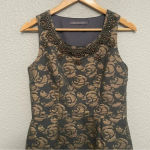 Boden‎ Limited Edition Dark Grey/Gold Rose Detail Size 6 EUC Gray Photo 1