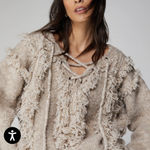 Nasty Gal  Oversized Lace Up Fringe Sweater Photo 0