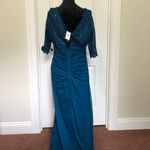 Betsy and Adam B&A by Women's Lace V-Neck Evening Dress Gown Blue Size 16 Photo 5