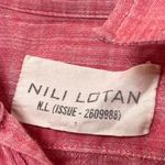 Nili Lotan Cotton Button Down Shirt Women’s Size Small Red Lightweight Long Slee Photo 8