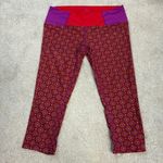 prAna Rai Swim Tights Leggings Red Purple Geometric Mandala Size M Photo 0