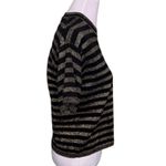 Minnie Rose Black and Gold Golden Horizon Striped Top Blouse Size Medium Photo 3