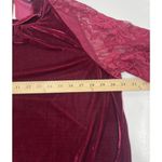 John Mark  Womens Top Burgandy Red Velvet Lace Sleeve Whimsical Goth Size Small Photo 7