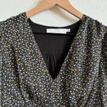 ASTR the Label Black Yellow Floral Ditsy Ruched Puff Sleeve Mini Dress Women’s M Photo 2