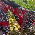 Bila red paisley Bohemian floral bell sleeve top size large Photo 8