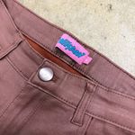 Edikted  Luna Faux Leather Flare Jeans Brown Photo 3