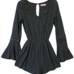 Hollister Classic Bell Sleeve V-Neck Laser Cut-Out Romper Size Small Photo 1