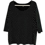Jessica London  Polka Dot Blouse Quarter Sleeve Boat Neck Size L (18-20) Photo 0