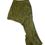 Topshop NWOT  Nordstrom Side Asymmetric Drape Satin Midi Skirt Green Size US 6 Photo 0