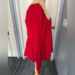 Old Navy Red Smocked Crepe Babydoll Milkmaid Long Sleeve Peasant Top Photo 3