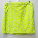 J.Crew Neon Bright Yellow Floral Embroidered Lined Short Mini Skirt size… Photo 24