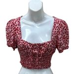 Motel Rocks Raquel Crop Top In Ditsy Butterfly Peach And Red size XS Photo 5