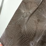 Talbots Vintage Petites Silk Taupe Brown Silver Flower Line-work Embroidered Ski Photo 11