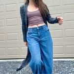 Free People 90s Vintage Grey Mohair Knit Bohemian Grunge Duster Cardigan Sweater Photo 4