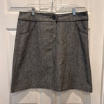 H&M Womens Wool Blend Tweed Skirt Sz 14 Gray Black Career Business Casual Lined Photo 0