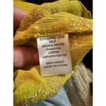 VICI Women's Puff Sleeve Blouse Yellow Twist Front Top Size L Photo 3