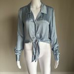 Wilfred  Satin Tie-Front Blouse - Soft Blue Photo 1